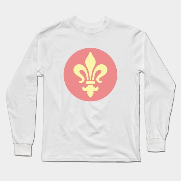 Fleur de lis motif pattern Long Sleeve T-Shirt by oknoki